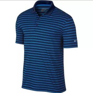 Nike Golf men’s polo short sleeve striped shirt‎ standard fit Large Navy stripe